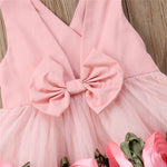 Baby Kids Girls clothes Flower print V-neck sleeveless