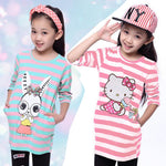 Children Girls Dress  Casual Stripe Pattern Vestidos