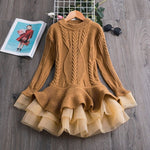 2020 Winter Knitted Chiffon Girl Dress