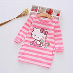 Children Girls Dress  Casual Stripe Pattern Vestidos