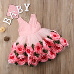 Baby Kids Girls clothes Flower print V-neck sleeveless