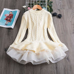 2020 Winter Knitted Chiffon Girl Dress