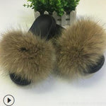 Faux Fur Slippers Women