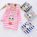 Children Girls Dress  Casual Stripe Pattern Vestidos