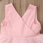 Baby Kids Girls clothes Flower print V-neck sleeveless