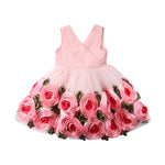 Baby Kids Girls clothes Flower print V-neck sleeveless