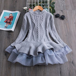 2020 Winter Knitted Chiffon Girl Dress