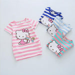 Children Girls Dress  Casual Stripe Pattern Vestidos