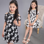 Teenage Girl Dresses Summer Children's Clothing Kids Flower Dress Chiffon Princess Dresses For Age 7 8 9 10 11 12 Years